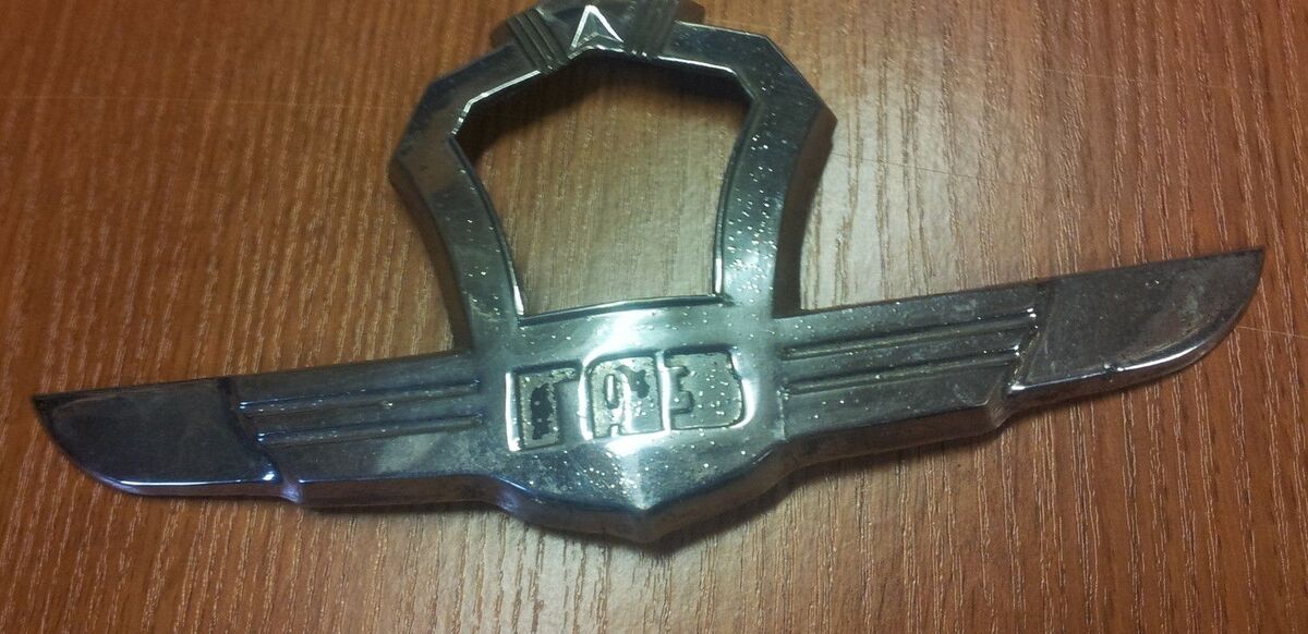 Motorhaube Chrom Emblem Wolga Gaz M21 Baureihe 2/ gebraucht